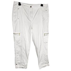 Chico's Crop Pants The Ultimate Fit Comfort Waist Luxe Utility Slim Size 1 US 8